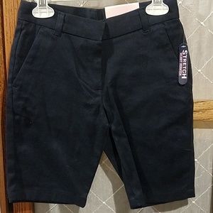 Chaps Girl's Size 8 Shorts Stretch Skinny Bermuda Short Schoolwear Navy Youth